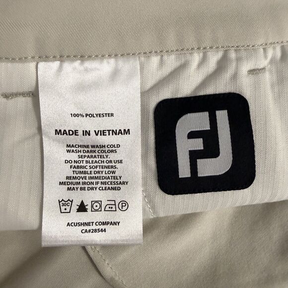 FootJoy Men's W36 x L32 Tan Polyester Moisture Wicking Performance Golf Pants - Picture 5 of 6